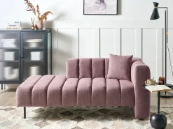 Chaise longue versione destra LANNILS Tessuto Rosa