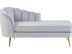 Chaise longue versione sinistra ALLIER Velluto Grigio chiaro