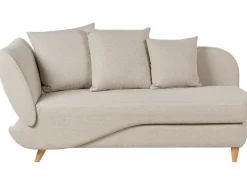 Chaise longue versione sinistra MERI Lino sintetico Beige con contenitore
