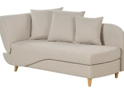Chaise longue versione sinistra MERI Lino sintetico Beige con contenitore