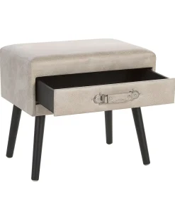 Comodino 1 cassetto EUROSTAR Pelle sintetica Beige