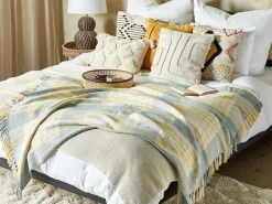 Coperta BETALI Cotone 125 x 150 cm Giallo