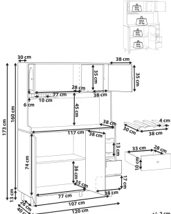 Credenza da cucina CAMPBELLTON 120 cm Marrone chiaro