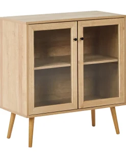 Credenza espositiva in vetro ALBANY 80 cm Marrone chiaro