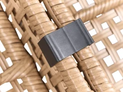 Divano da giardino con tavolo 2 posti OMEGANA Rattan sintetico (PE) Beige chiaro