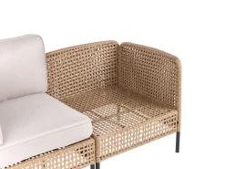 Divano da giardino con tavolo 2 posti OMEGANA Rattan sintetico (PE) Beige chiaro
