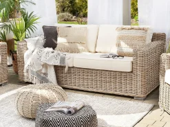 Divano da giardino 2 posti ARDEA Rattan Marrone chiaro