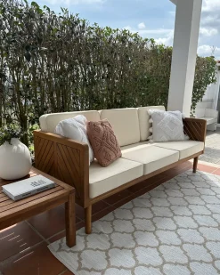 Divano da giardino 3 posti BARATTI Legno d'acacia Marrone