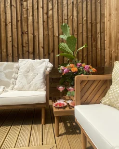 Divano da giardino 3 posti BARATTI Legno d'acacia Marrone