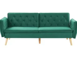 Divano letto 2 posti BARDU Velluto Verde scuro