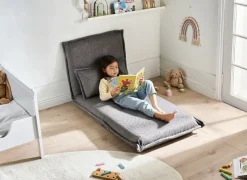 Divano letto singolo DELLEN Tessuto Grigio scuro