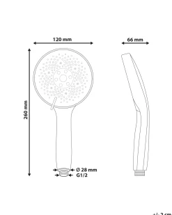 Kit doccia con soffione e flessibile ICHMA 5 Funzioni Oro