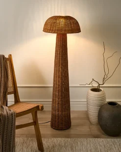 Lampada da pavimento ALERO Rattan Naturale