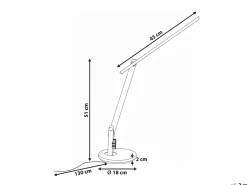 Lampada da scrivania a LED CETUS con dimmer Argento