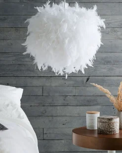 Lampadario DRAVA Piume Bianco