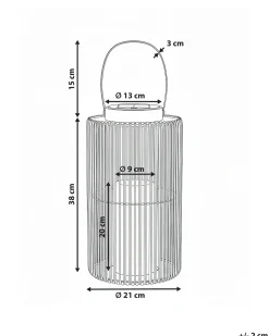 Lanterna a energia solare MACHILI 53 cm Marrone