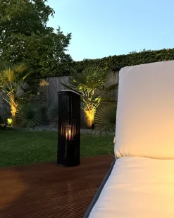 Lanterna LUZON Legno di salice 80 cm Nero