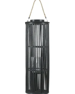 Lanterna LUZON Legno di salice 80 cm Nero