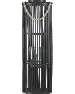 Lanterna LUZON Legno di salice 80 cm Nero