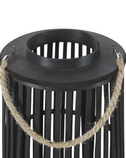 Lanterna LUZON Legno di salice 80 cm Nero