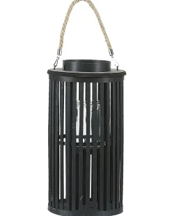 Lanterna LUZON Legno di salice 40 cm Nero