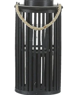 Lanterna LUZON Legno di salice 40 cm Nero