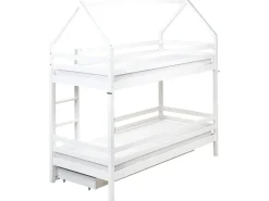 Letto a castello con cassetti Casa Legno di pino GIRGOLS 90 x 200 cm con contenitore Bianco
