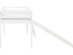 Letto a mezza altezza Legno di pino STAPLE 90 x 200 cm con Scivolo Bianco