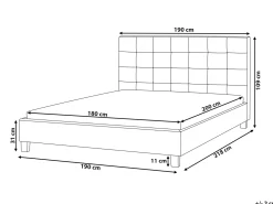 Letto ad acqua Tessuto LA ROCHELLE 180 x 200 cm Marrone
