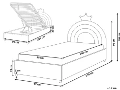 Letto contenitore per bambini Corona Velluto GRISETOT 90 x 200 cm Rosa