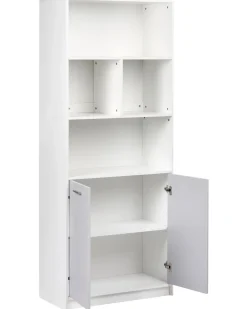 Libreria a 2 ante ZEHNA Grigio/Bianco