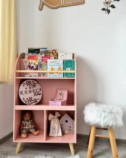 Libreria a 3 ripiani LILOET 102 cm Rosa pastello