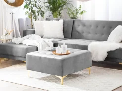 Ottomana ABERDEEN Velluto Grigio