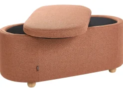 Panca contenitore imbottita HAYWARD Tessuto 98 cm 44 cm Marrone dorato