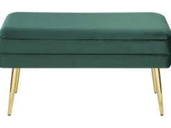 Panca contenitore imbottita DURHAM Velluto Verde scuro