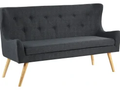 Panca da pranzo 2 posti SKIBBY Tessuto Nero