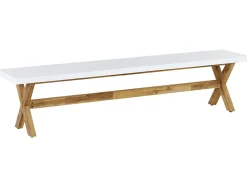 Panchina da giardino OLBIA 200 cm Cemento Bianco