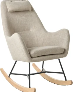 Poltrona a dondolo ARRIE Tessuto Beige chiaro