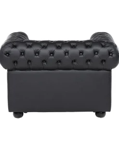 Poltrona CHESTERFIELD Pelle naturale Nero