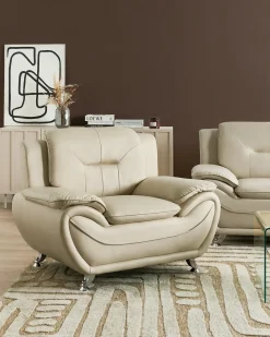 Poltrona LEIRA Pelle sintetica Beige