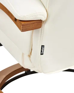 Poltrona massaggiante FORCE con poggiapiedi Pelle sintetica Bianco