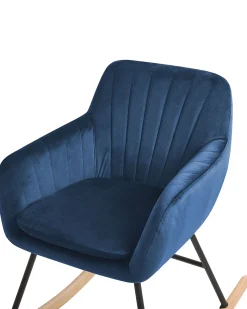 Poltrona a dondolo LIARUM Velluto Blu marino