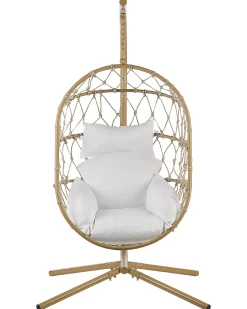 Poltrona sospesa con supporto da pavimento ADRIA Metallo Beige