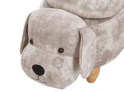 Pouf animaletto contenitore DOGGY Velluto Beige Cane