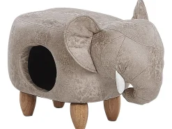 Pouf animaletto contenitore JUMBO Pelle sintetica Grigio Elefante