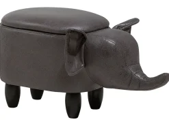 Pouf animaletto contenitore ELEPHANT Pelle sintetica Grigio scuro Elefante