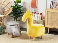 Pouf animaletto contenitore HIPPO Pelle sintetica Grigio chiaro Ippopotamo