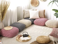 Pouf Macramè BERRECHID Cotone Rosa