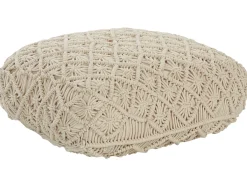Pouf Macramè BERRECHID Cotone Beige