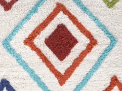 Pouf Ricamato SEERANI Cotone Bianco